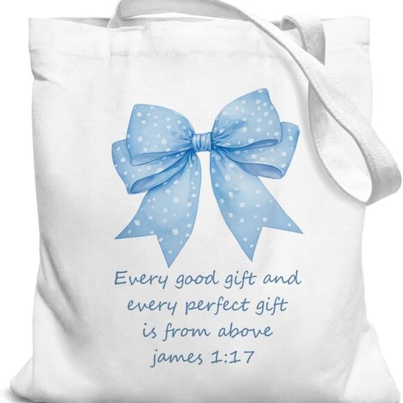 Handbags - Canvas Tote Bag Women Teens Pink Bible Pattern Versatile Reusable Fashion